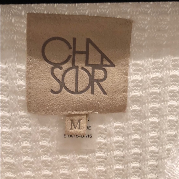 CHASER BRAND THERMAL COLD SHOULDER V-NECK CREAM- M - Picture 4 of 4